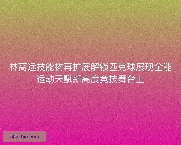 林高远技能树再扩展解锁匹克球展现全能运动天赋新高度竞技舞台上