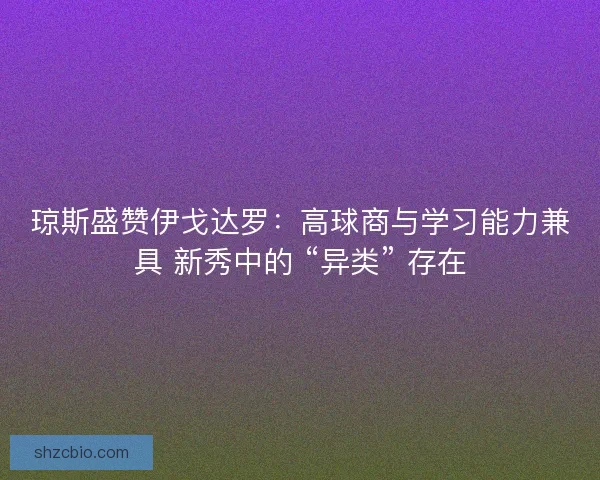 琼斯盛赞伊戈达罗：高球商与学习能力兼具 新秀中的 “异类” 存在
