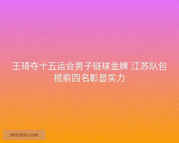 王琦夺十五运会男子链球金牌 江苏队包揽前四名彰显实力