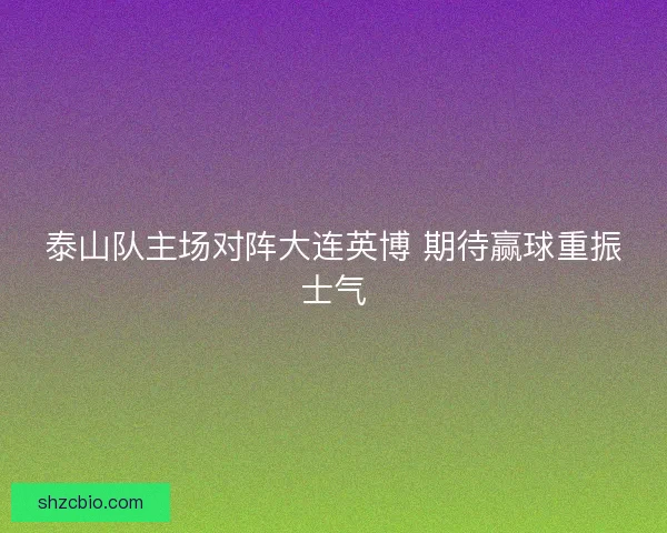 泰山队主场对阵大连英博 期待赢球重振士气 泰山队主场对阵大连英博 期待赢球重振士气
